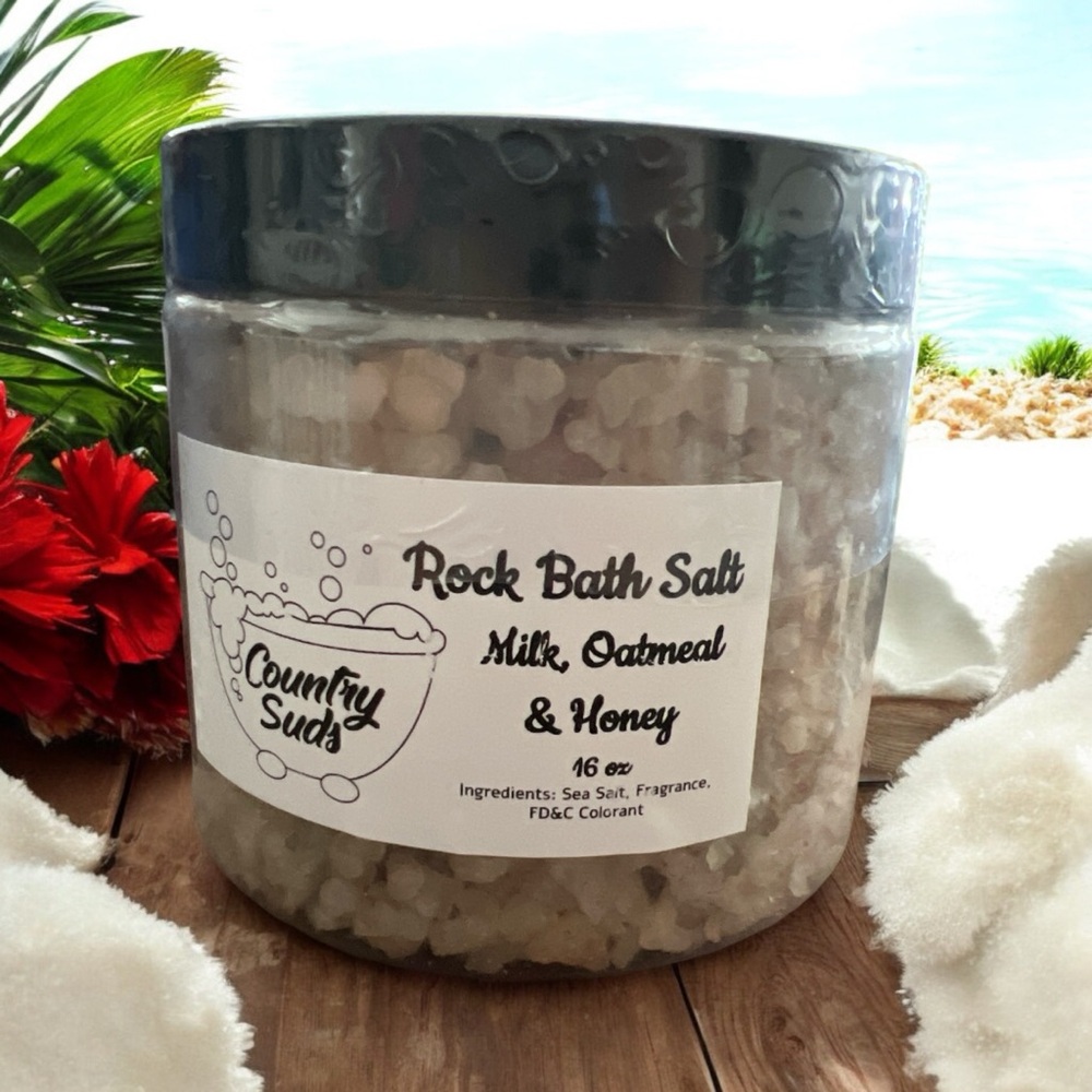 * COUNTRY SUDS Rock Bath Salt ~ Milk Oatmeal & Honey NEW